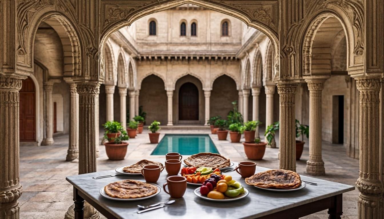 Breakfast in the courtyard