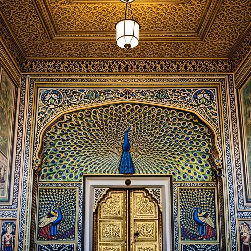 Peacock ceiling detail