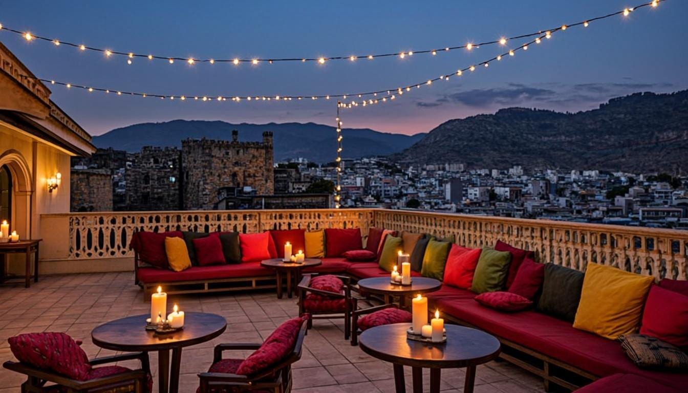 Rooftop dinner with a view of Nahargarh Fort