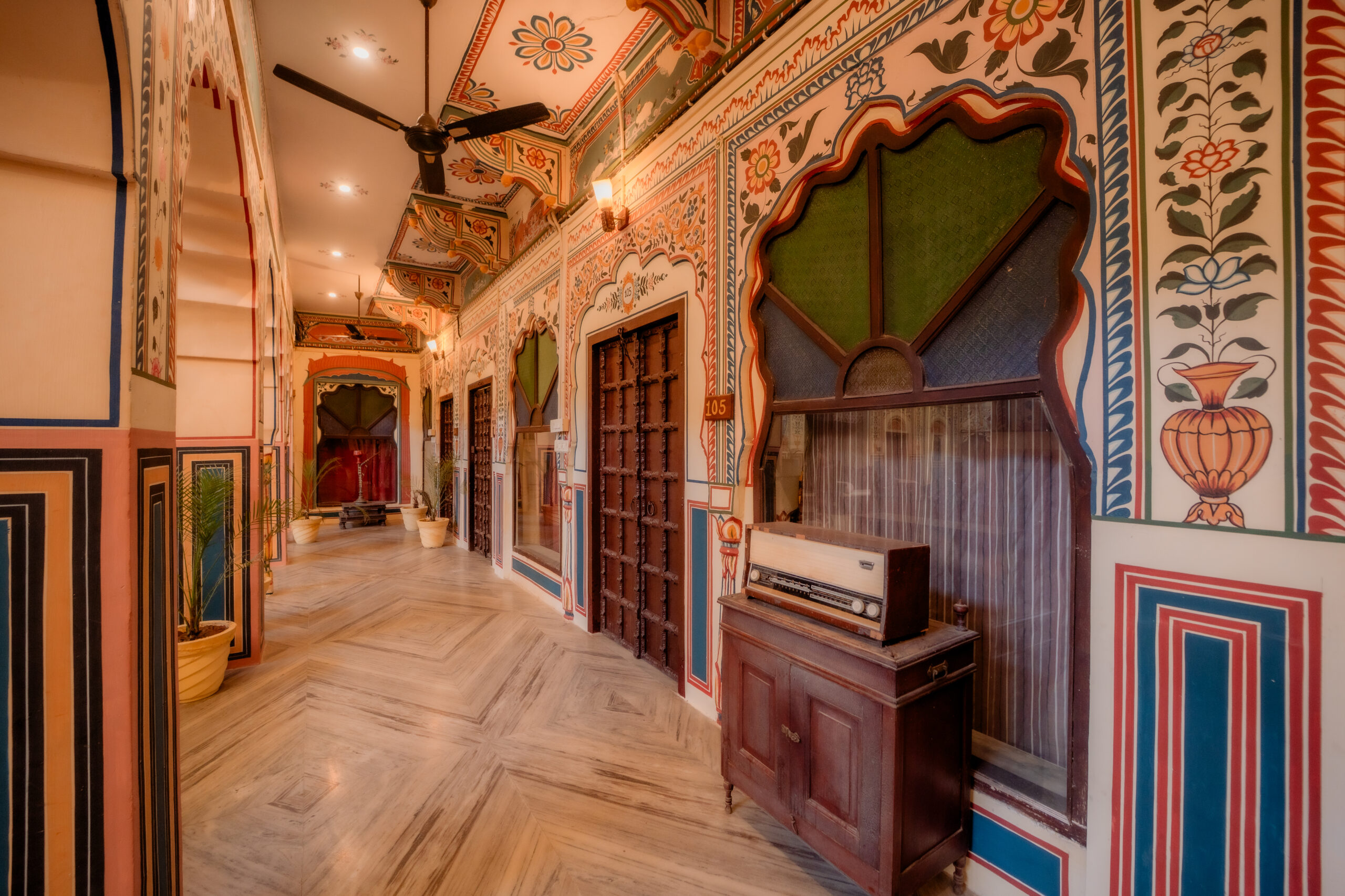 Heritage room with hand-painted ceiling
